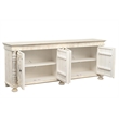 Isabella 4-door Weathered Carved Solid Wood Sideboard in White