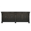 Isabella 4-door Weathered Carved Solid Wood Sideboard in Black