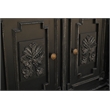 Isabella 4-door Weathered Carved Solid Wood Sideboard in Black