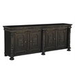Isabella 4-door Weathered Carved Solid Wood Sideboard in Black