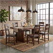 Darcy 7-piece Live Edge Solid Wood Dining Set in Dark Brown