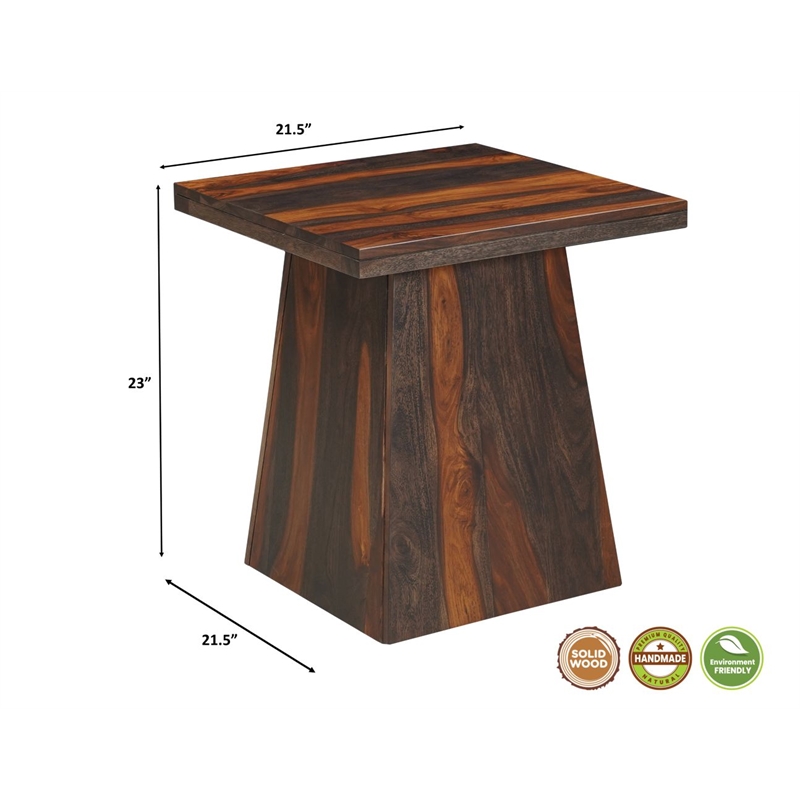Warren Solid Wood Modern Cone End Table with Pedestal Base 23