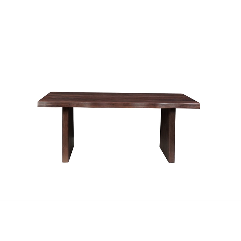 darcy live edge modern solid wood dining table 74&quot in dark brown