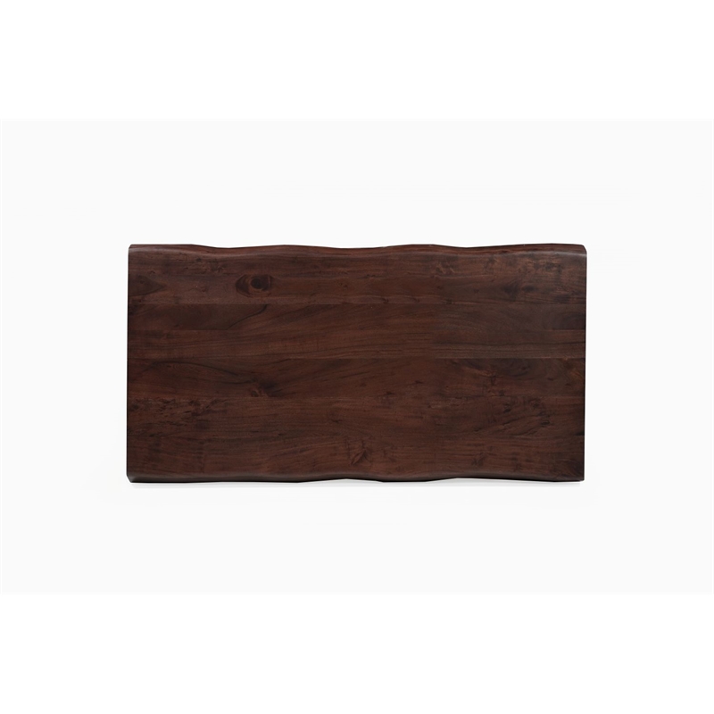 darcy live edge modern solid wood dining table 74&quot in dark brown