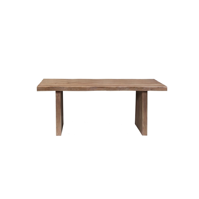 darcy modern live edge solid wood dining table 74&quot in light brown