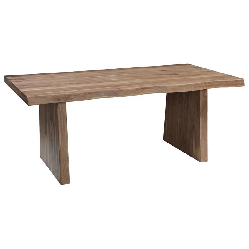 Darcy Modern Live Edge Solid Wood Dining Table 74&quot in Light Brown