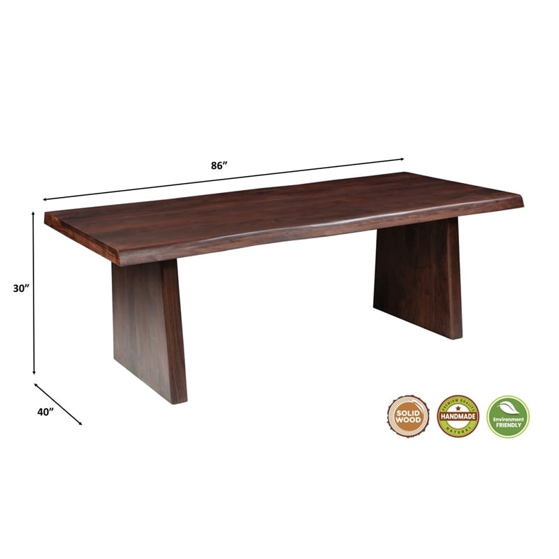 Darcy Modern Live Edge Solid Wood Dining Table 86