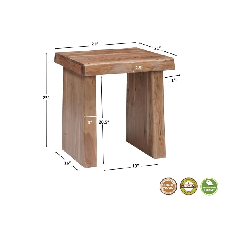 Darcy Modern Live Edge Solid Wood End Table 23
