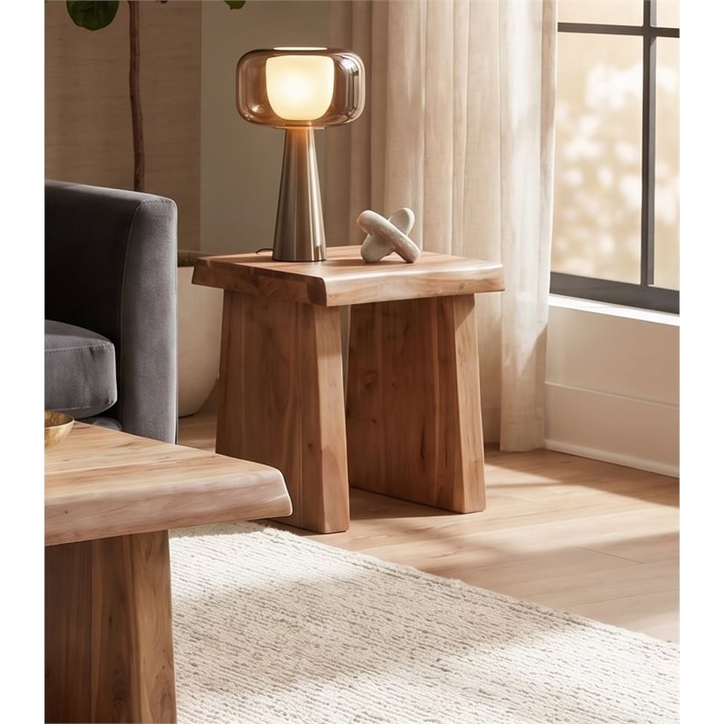 Darcy Modern Live Edge Solid Wood End Table 23
