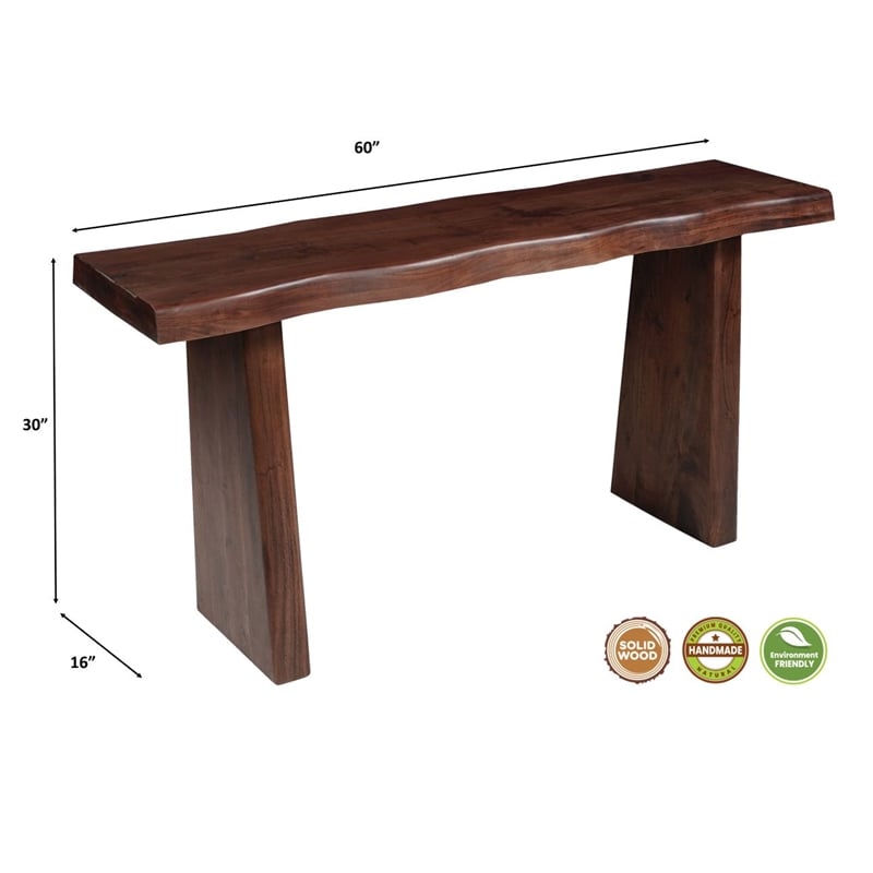 Darcy Modern Live Edge Solid Wood Console Table 60