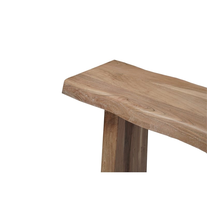 darcy modern live edge solid wood console table 60&quot in light brown