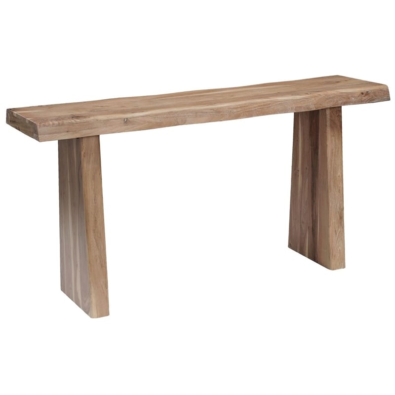 Darcy Modern Live Edge Solid Wood Console Table 60&quot in Light Brown