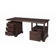 Darcy Solid Wood Writing Desk in Brown 68 Inches Long with Filing Drawer