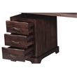 Darcy Solid Wood Writing Desk in Brown 68 Inches Long with Filing Drawer