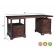Darcy Solid Wood Writing Desk in Brown 68 Inches Long with Filing Drawer