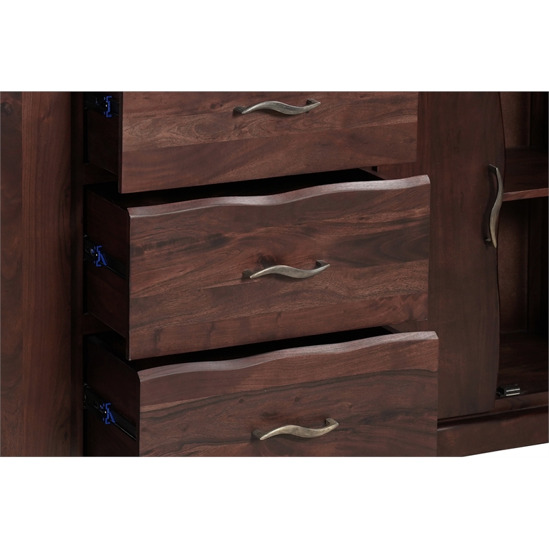 Darcy Solid Wood Rectangular Sideboard in Brown 72 Inches Long