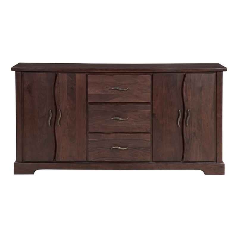 Darcy Solid Wood Rectangular Sideboard in Brown 72 Inches Long