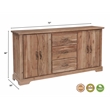 Darcy Solid Wood Rectangular Sideboard in Natural 72 Inches Long