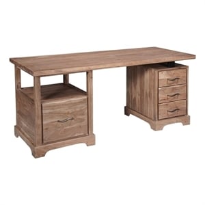 Darcy Solid Wood Writing Desk in Natural 68 Inches Long with Filing Drawer