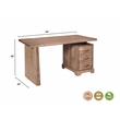 Darcy Rectangular Solid Wood Writing Desk in Natural 54 Inches Long