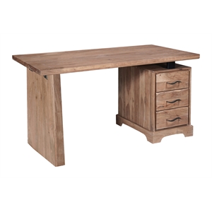 Darcy Rectangular Solid Wood Writing Desk in Natural 54 Inches Long