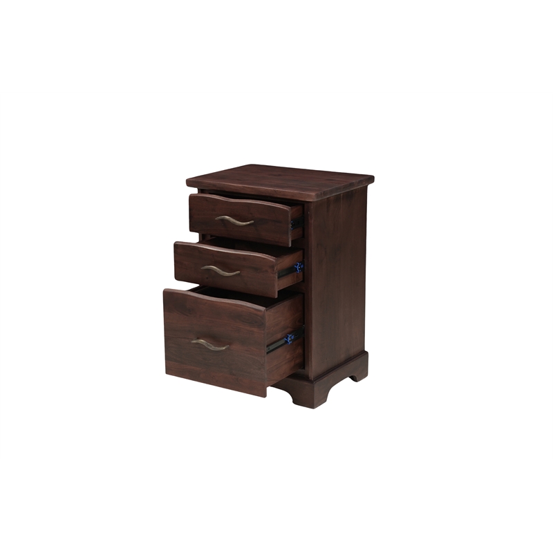 Darcy 3-Drawer Live Edge Solid Wood Filing Cabinet in Brown 30 Inches Tall