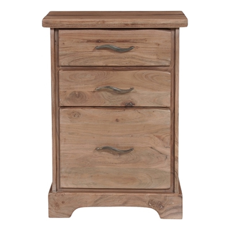 Darcy 3-Drawer Live Edge Solid Wood Filing Cabinet in Natural 30 Inches Tall