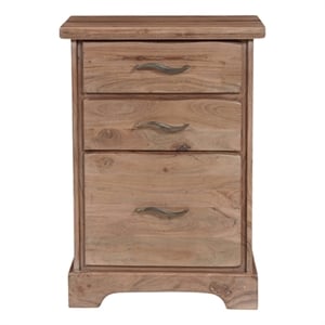 Darcy 3-Drawer Live Edge Solid Wood Filing Cabinet in Natural 30 Inches Tall