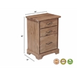 Darcy 3-Drawer Live Edge Solid Wood Filing Cabinet in Natural 30 Inches Tall