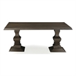 Lawrence Solid Wood Double Pedestal Dining Table in Dark Brown 75 Inches Long