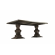 Lawrence Solid Wood Double Pedestal Dining Table in Dark Brown 75 Inches Long