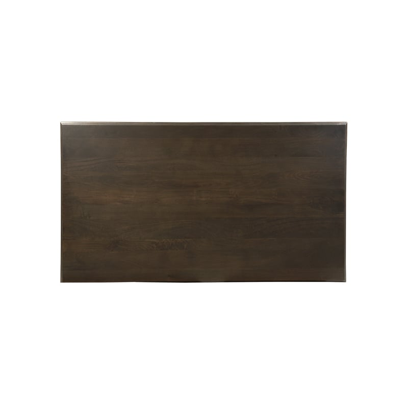 Lawrence Solid Wood Double Pedestal Dining Table in Dark Brown 75 Inches Long
