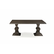 Lawrence Solid Wood Double Pedestal Dining Table in Dark Brown 96 Inches Long