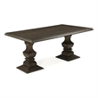 Lawrence Solid Wood Double Pedestal Dining Table in Dark Brown 96 Inches Long