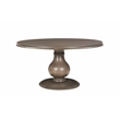 Lawrence Solid Wood Round Pedestal Dining Table in Brown 60 Inches Long