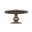 Lawrence Solid Wood Round Pedestal Dining Table in Brown 60 Inches Long
