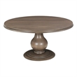 Lawrence Solid Wood Round Pedestal Dining Table in Brown 60 Inches Long