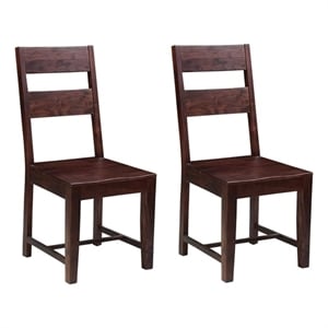 Darcy Modern Solid Wood Dining Chairs 39&quot in Dark Brown (Set of 2)