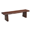 Darcy Live Edge Solid Wood Dining Bench in Dark Brown 68 Inches Long
