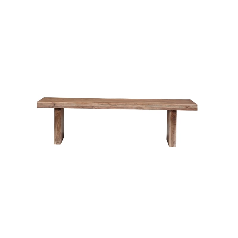 Darcy Live Edge Solid Wood Dining Bench in Natural 68 Inches Long