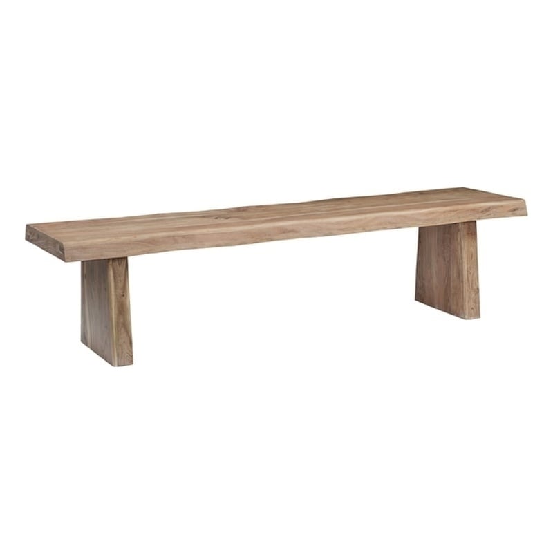 Darcy Live Edge Solid Wood Dining Bench in Natural 68 Inches Long