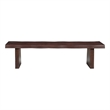 Darcy Live Edge Solid Wood Dining Bench in Dark Brown 75 Inches Long