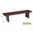 Darcy Live Edge Solid Wood Dining Bench in Dark Brown 75 Inches Long