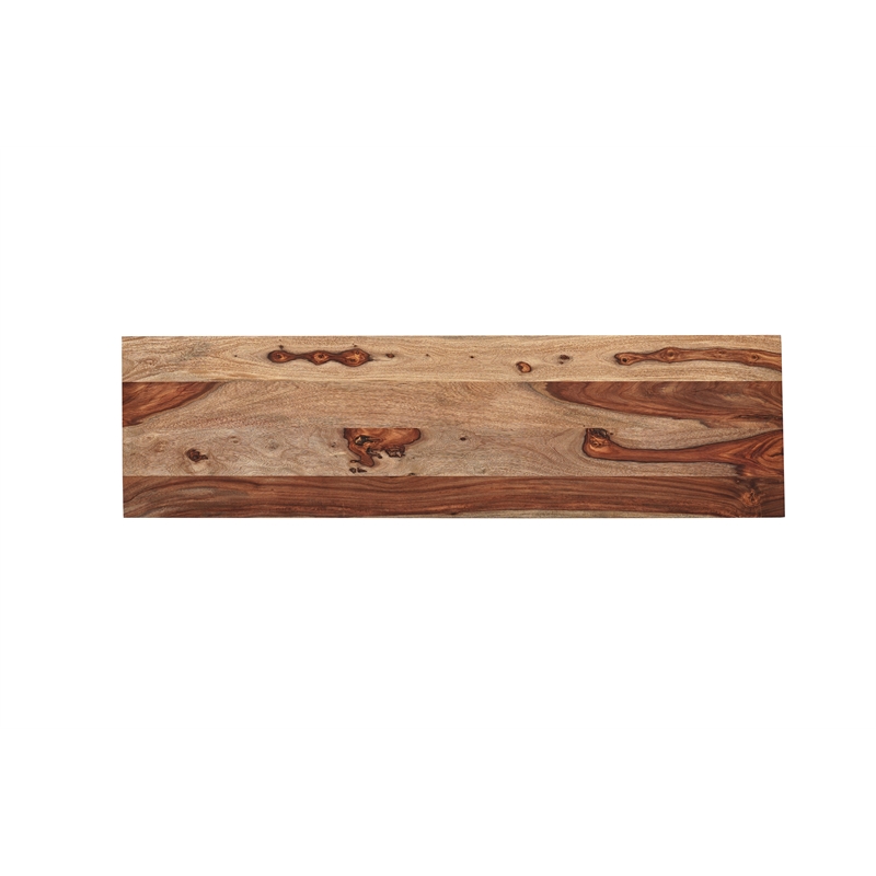 Warren Solid Wood Modern Console Table with Pedestal Base in Medium Brown