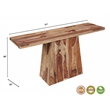 Warren Solid Wood Modern Console Table with Pedestal Base in Medium Brown