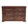Darcy 6-drawer Live Edge Solid Wood Dresser in Dark Brown 60 Inches Long