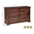 Darcy 6-drawer Live Edge Solid Wood Dresser in Dark Brown 60 Inches Long