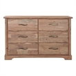 Darcy 6-drawer Live Edge Solid Wood Dresser in Natural 60 Inches Long