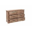Darcy 6-drawer Live Edge Solid Wood Dresser in Natural 60 Inches Long