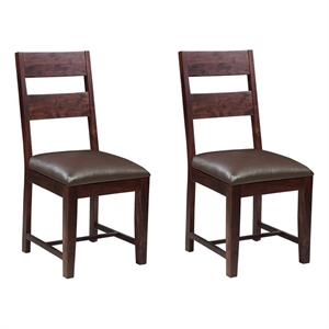 Darcy Upholstered Modern Solid Wood Dining Chairs 39&quot in Dark Brown (Set of 2)